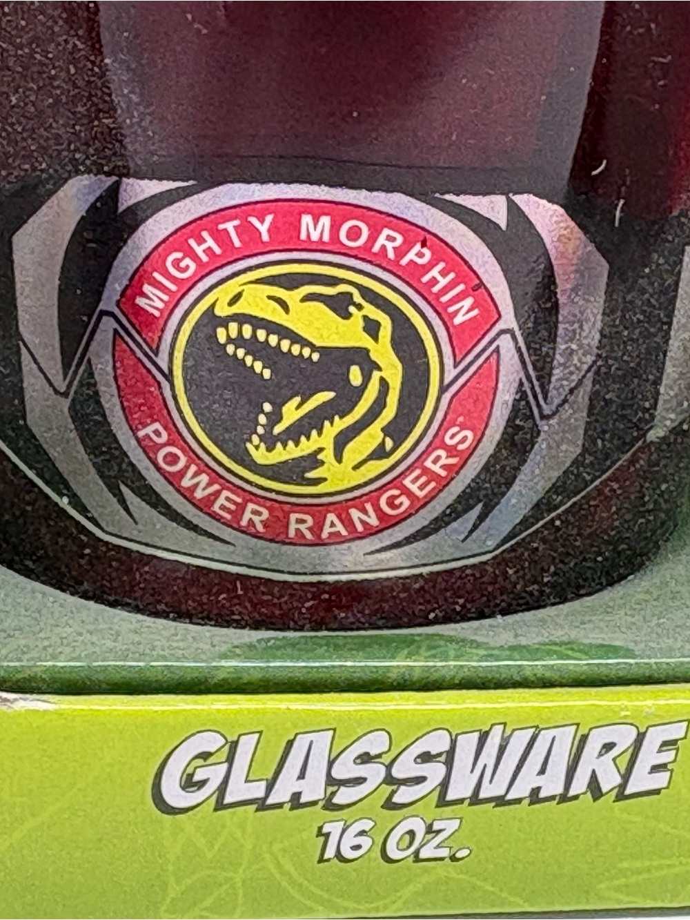 Mighty Morphin Power Rangers Red Ranger Glassware 16 oz Glass Cup 2015 New - Picture 3 of 9